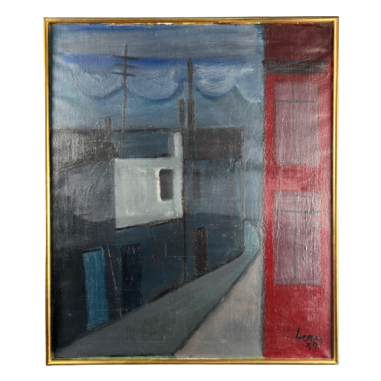 Olieverf Op Doek ‘straatbeeld’ – 1959 1