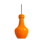 Vintage Oranje Opaline Hanglamp, Jaren 60 thumbnail 1