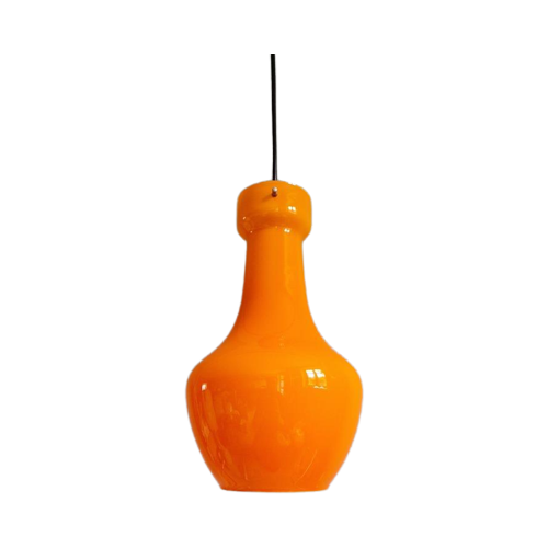 Vintage Oranje Opaline Hanglamp, Jaren 60