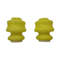 Set Of 2 Space Age Yellow Glass Table Lamps Ve-Art Italy Design , 1970S