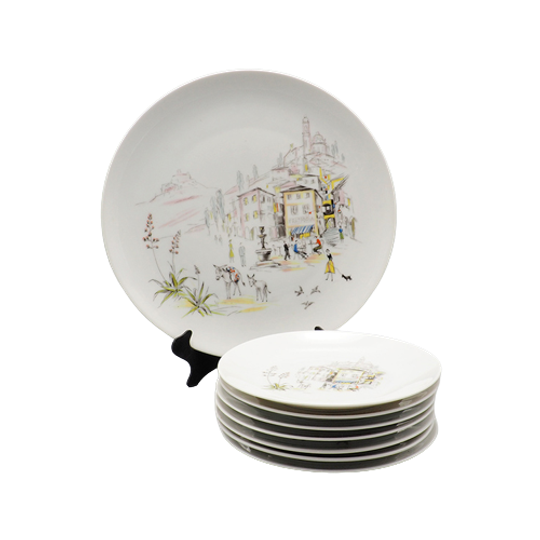 Gebak Set Hutschenreuther Italië Decor, 1950s 1