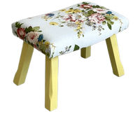 Nieuw Gestoffeerd Voetenbankje Footstool Retro Stof Bloem