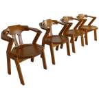 Set Van Vier Brutalistische Stoelen Met Armleuningen thumbnail 1