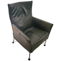 Black Leather Charly Armchair By Gerard Van Den Berg For Montis 1980s
