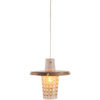 Vintage Glazen Hanglamp Koper Glas Mid Century ‘60 Denmark