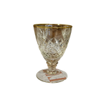 Antieke Wijnglaasjes Kristal Ruitslijpsel  Gouden Randje (Set Van 6) | thumbnail 1