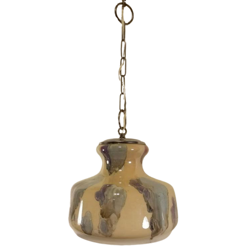 Vintage Italiaans Glazen Hanglamp