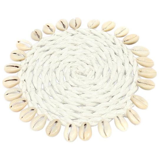Bazar Bizar | De Seagrass Shell Onderzetter - Wit 1