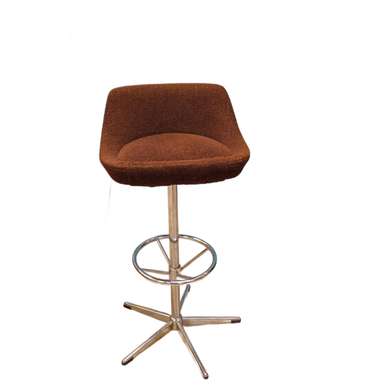 Vintage Barkruk Stoel Kruk Chrome Space Age 1