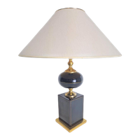 Vintage Le Dauphin Tafellamp Messing Lamp Regency France '70