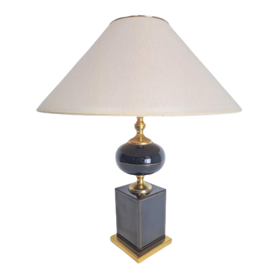 Vintage Le Dauphin Tafellamp Messing Lamp Regency France '70