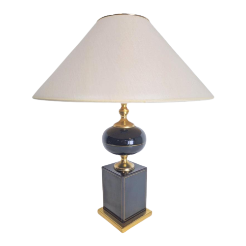 Vintage Le Dauphin Tafellamp Messing Lamp Regency France '70