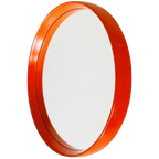 Mid-century Space Age Spiegel Oranje Hout O.w. Hack 1960’s thumbnail 1