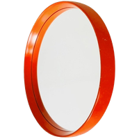 Mid-century Space Age Spiegel Oranje Hout O.w. Hack 1960’s