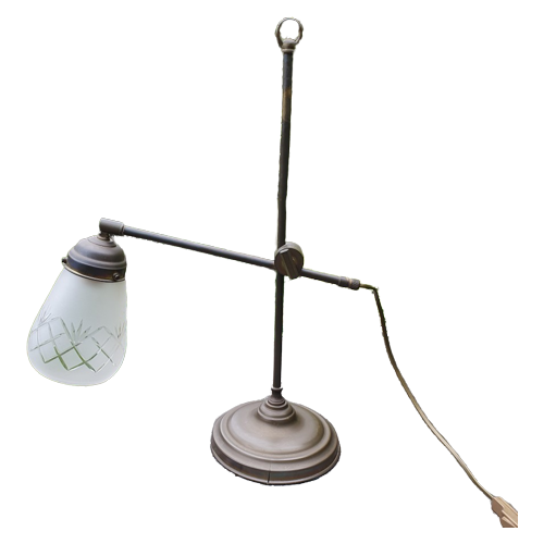 Tafellamp - Bureaulamp - Hengellamp - Koper, Messing, Glas