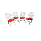 4 Akerblom Sweden Stoelen. Geweldige Vintage Spijlen Stoelen. Scando! thumbnail 1