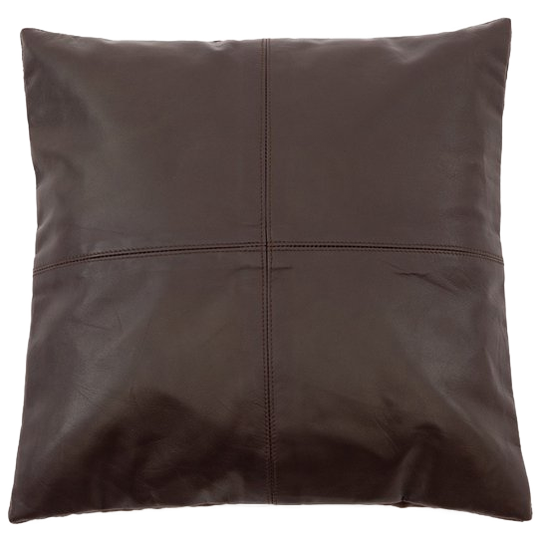 Bazar Bizar | De Four Panel Leather Kussenhoes - Chocolade - 40x40 1