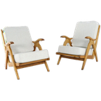Vintage Fauteuil Eiken Nieuw Gestoffeerd | 2 Beschikbaar 'nederweert' thumbnail 1