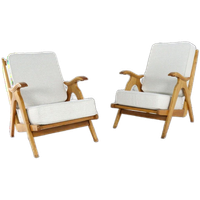 Vintage Fauteuil Eiken Nieuw Gestoffeerd | 2 Beschikbaar 'nederweert'