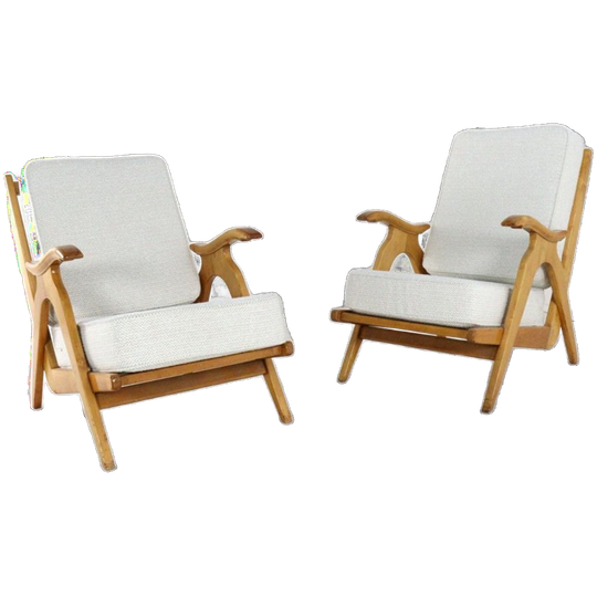 Vintage Fauteuil Eiken Nieuw Gestoffeerd | 2 Beschikbaar 'nederweert' 1