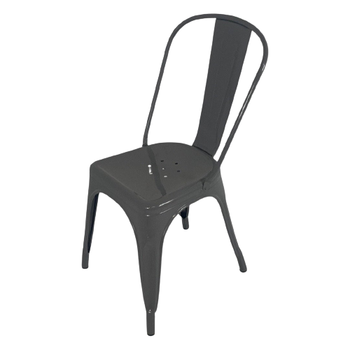 Xavier Pauchard - Tolix (Original And Marked) - Industrial Vintage High Back Chair - Grey