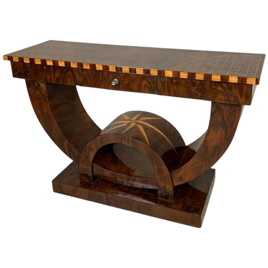 Art Deco Stijl Consoletafel Met Verschillende Soorten Ingelegd Hout 1