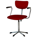 Gebr De Wit Bureaustoel Vintage Burostoel Rood Desk Chair thumbnail 1