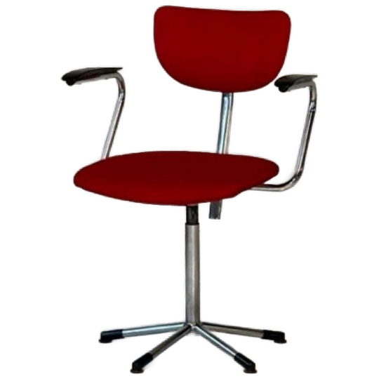 Gebr De Wit Bureaustoel Vintage Burostoel Rood Desk Chair 1
