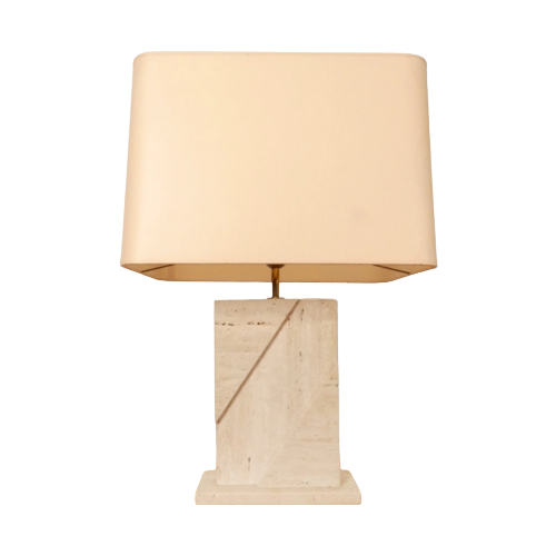 Mid Century Travertin Table Lamp