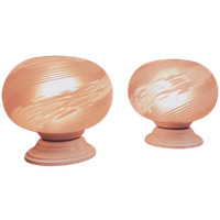 Set Of Pink Swirly Murano Glass Table Lights