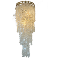 Vintage Capiz Schelpen Hanglamp Xxxl Parelmoer 60’S