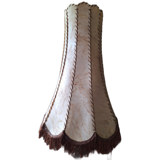 Xl Leren Lampenkap Met Franjes, H 73 Cm 1