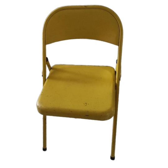 Vintage Klapstoel Geel Metaal 1