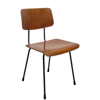 Vintage Gispen Stoelen Met Plywood Zittingen.