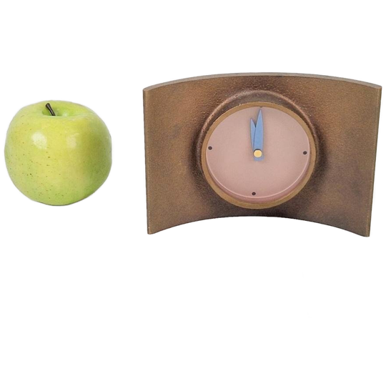 Vintage Brons Tafelklok Paul Schudel Minimalistisch ’80 1