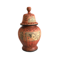 Vintage Houten Pot Met Deksel, Zuid Amerikaans