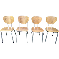 Prachtige Set Van 4 Vintage Retro Stoelen