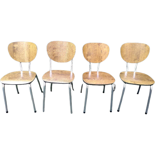 Prachtige Set Van 4 Vintage Retro Stoelen