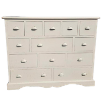 Wit Grenen Ladekast Commode 13 Lades
