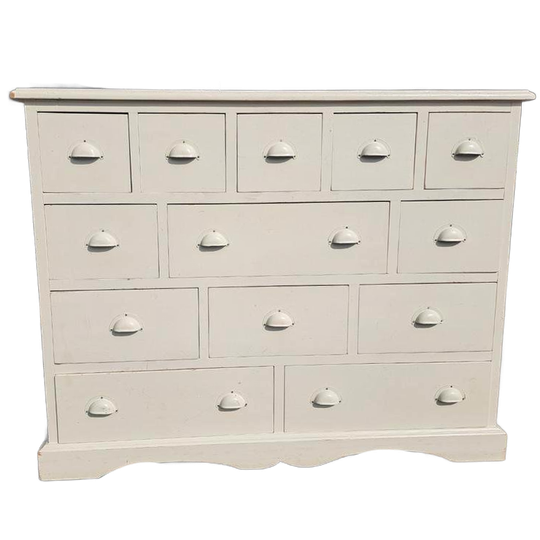 Wit Grenen Ladekast Commode 13 Lades 1
