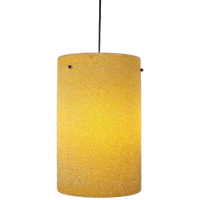 Vintage Hanglamp Polyester Sugar Tube Geel Suiker ‘60 Brass
