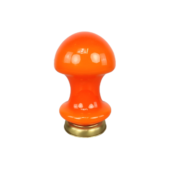 Vintage Oranje Glazen Tafellamp 1