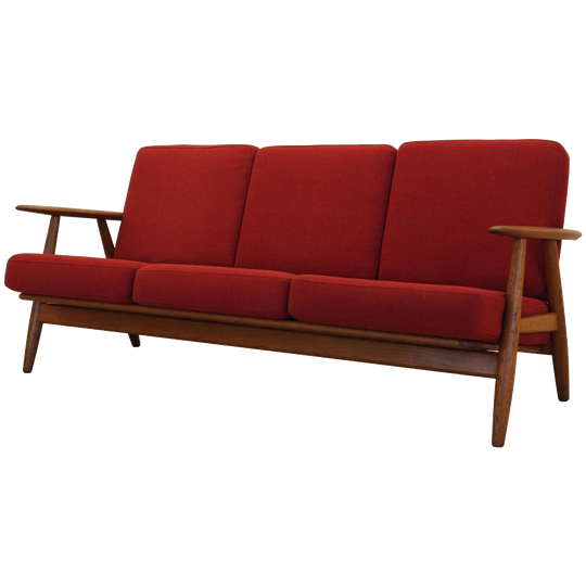Red Sofa Cigar, Danish Design, 1960s, Designer: Hans J. Wegner, Manufacturer: Getama 1