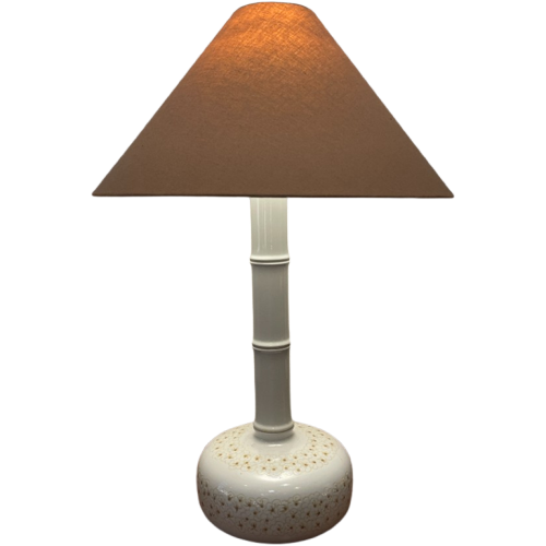 Tafellamp / Schemerlamp, Royal Copenhagen, Aardwerk In Bamboe Stijl, 1960'S Denemarken