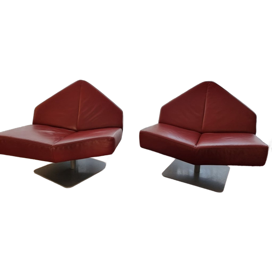 Leolux Wibber Loeveseat Draaifauteuil Rood - Set Van 2 1