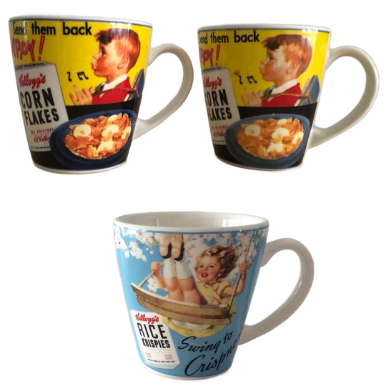 3 X Vintage Mok Of Beker Kellogg'S Cornflakes 1