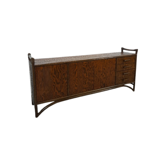 Hout Met Bamboe Dressoir Met Lades 1