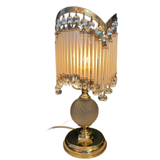 2 Beschikbaar ! Vintage Murano Staafjes Tafellampen Kristal Art Deco Stijl 1