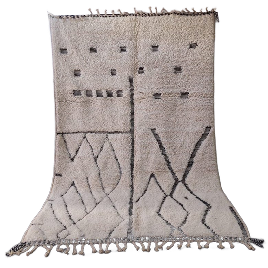 Large Authentic Beni Ourain Rug With Abstract Berber Symbols 300x200cm 1