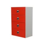 Officenow Dossierkast, Rood/Lichtgrijs, 145 X 95 Cm, 4 Laden, A4 + Folio, Brandkast thumbnail 1